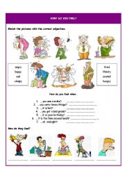 English Worksheet: How do you feel?