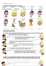 English Worksheet: talking about feelings and what you do to make yourself happy