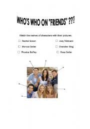 English Worksheet: FRIENDS, TV SERIES