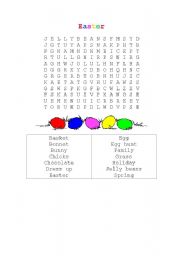 English worksheet: easter wordsearch