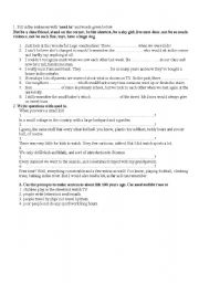 English Worksheet: used to