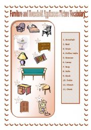 Furniture and Household Appliances Picture Vocabulary