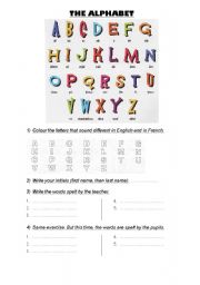 English Worksheet: REVISION: THE ALPHABET