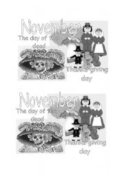 English worksheet: novembers cover