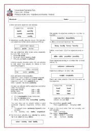 English Worksheet: Adjectives and Adverbs