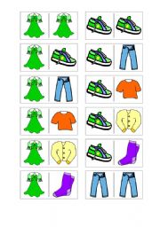 English worksheet: domino clothes