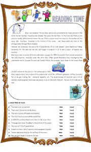 English Worksheet: reading time