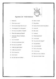 English Worksheet: useful sentences