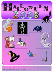 English Worksheet: Halloween Pictionary 1(15-08-08)