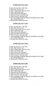 English Worksheet: notting hill video guide