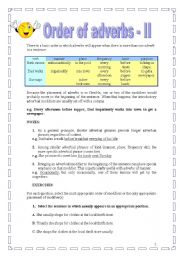 English Worksheet: Order of adverbs -part II (17.08.08)