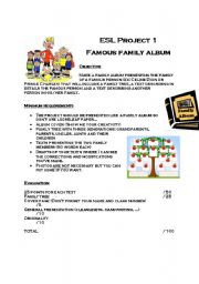 English Worksheet: Famous family album