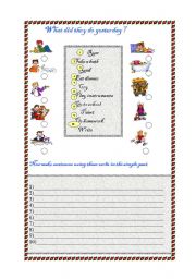 English Worksheet: What did they do yesterday