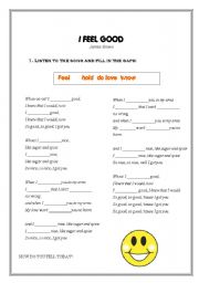 English Worksheet: I FEEL GOOD