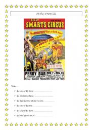 English worksheet: At the circus !!! 