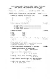 English worksheet: Exam to freshman