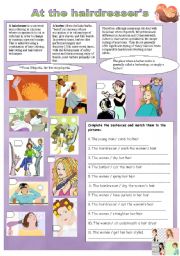 English Worksheet: At the hairdresser