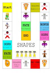 English Worksheet: shape board game