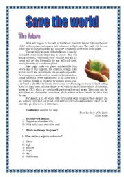 English Worksheet: Save the world (17.08.08)