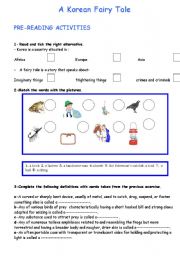 English Worksheet: A Korean fairy tale