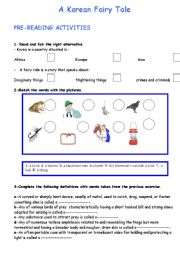 English Worksheet: A Korean fairy tale