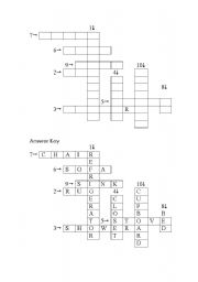 English Worksheet: CROSSWORD