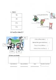 English Worksheet: FAMILY AND PERSONAL PRONOUNS