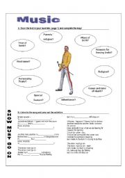 English Worksheet: music