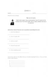 English worksheet: EXAM POSSESSIVES