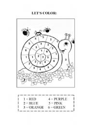 English Worksheet: Lets color