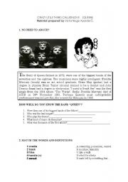 English worksheet: crazy little thing (Queen)