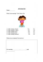 English Worksheet: What are you wearing?