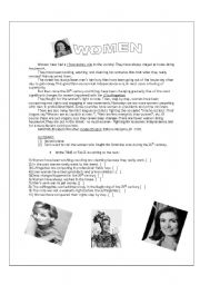 English Worksheet: READING - Women