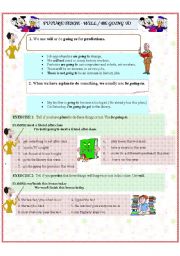 English Worksheet: future tense - will/be going to