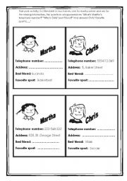 English Worksheet: Whats Martha phone number? (speaking activity)