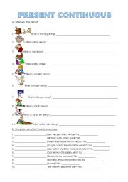 English Worksheet: present continuous