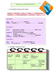 English Worksheet: Making Appointments