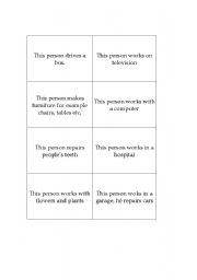 English worksheet: Jobs game