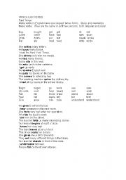 English Worksheet: Irregular Verbs