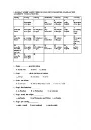 English Worksheet: Quiz for Vocabulary on clothes and frequency adverbs.