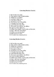 English Worksheet: Find the mistakes