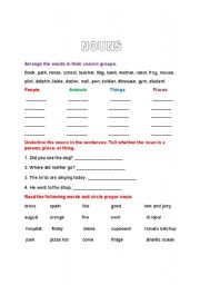 English worksheet: NOUNS