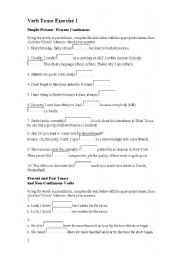 English worksheet: Simple present