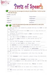 English Worksheet: Parts of Speech