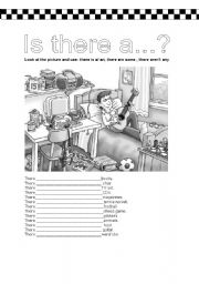 English Worksheet: IS THERE?