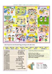 English Worksheet: what are they doing? (1) 