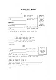 English Worksheet: Hanging by a moment - Lifehouse