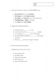 English worksheet: PRONOUNS