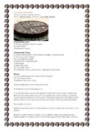 English Worksheet: Chocolate Heaven - Chocolate Cheesecake - recipe 3 of 5