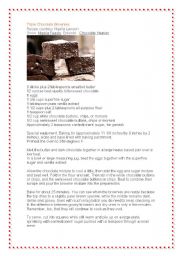 English worksheet: Chocolate Heaven - Triple Chocolate Brownie